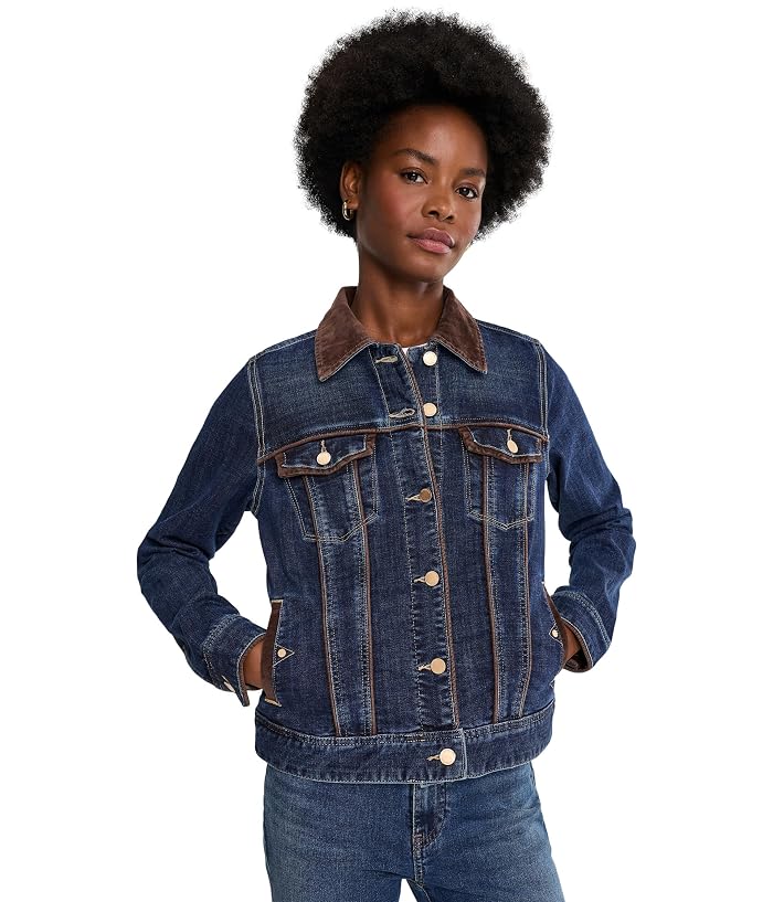 Liverpool Los Angeles Classic Trucker Jacket with Velvet Detailing