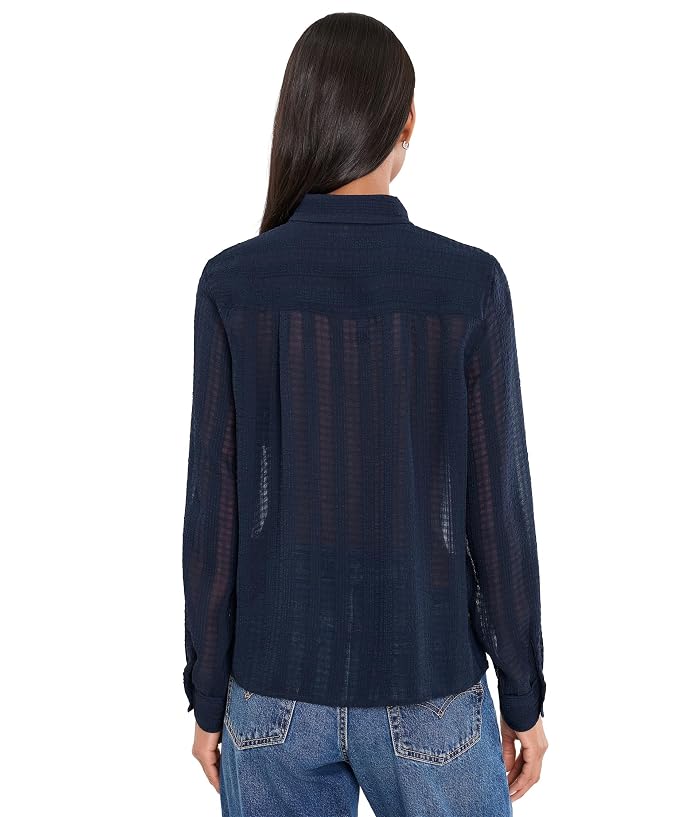 NIC+ZOE Chiffon Jacquard Tuxedo Shirt - Image 4
