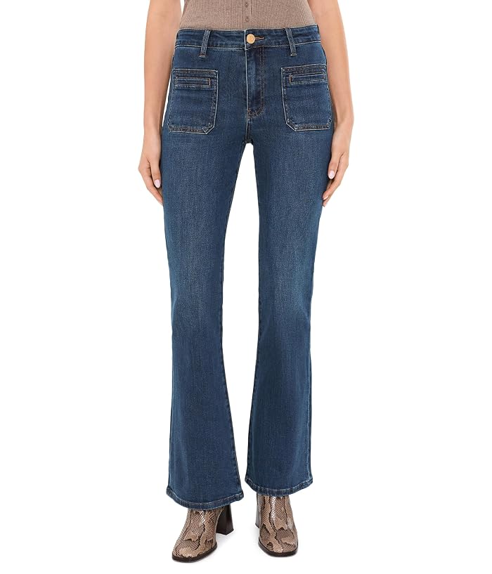 KUT from the Kloth Ana High-Rise Flare in Ravishing/Dark Base Wash
