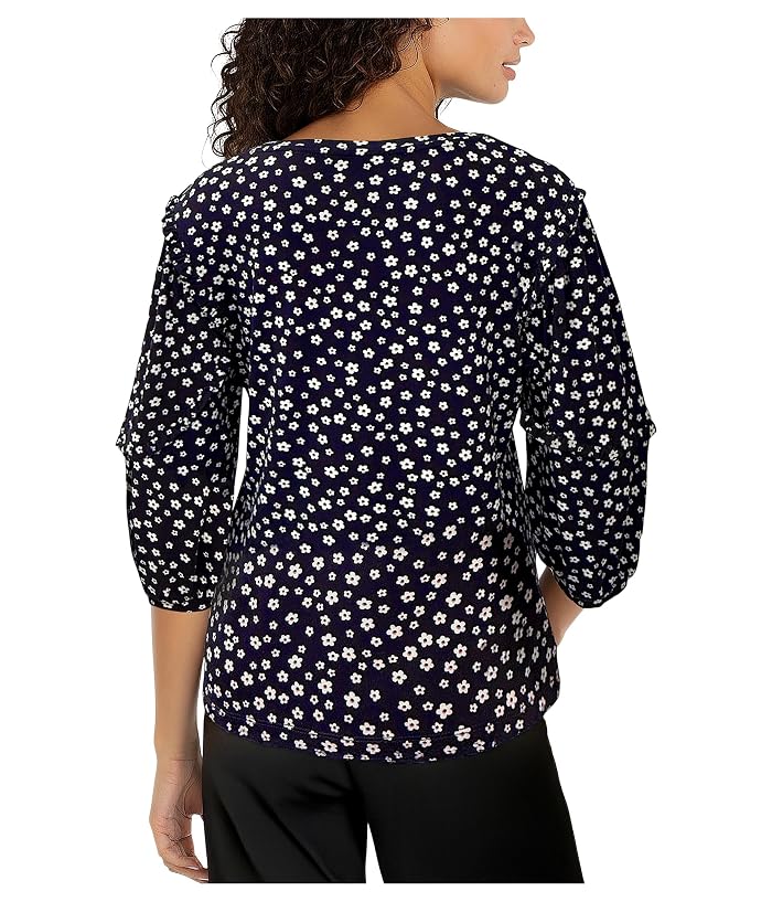 Liverpool Los Angeles Mid-length Ruffle Sleeve Scoop Neck Knit Top - Image 2
