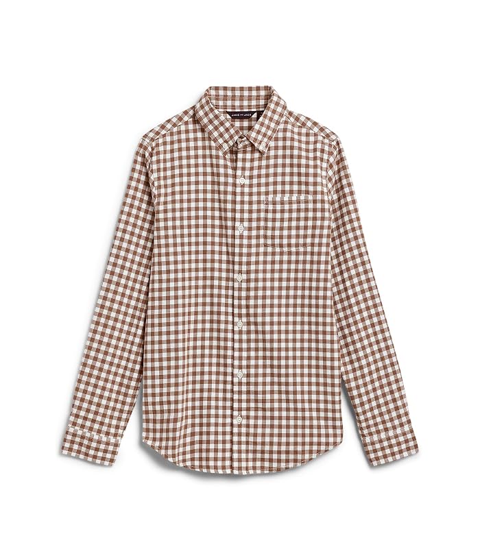 Janie and Jack Gingham Brushed Twill Button-Down Shirt (Toddler/Little Kid/Big Kid) - Image 4