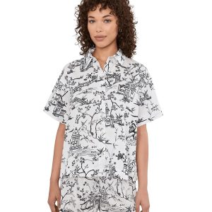 Natori Toile Cotton Sateen Short Pajama Set