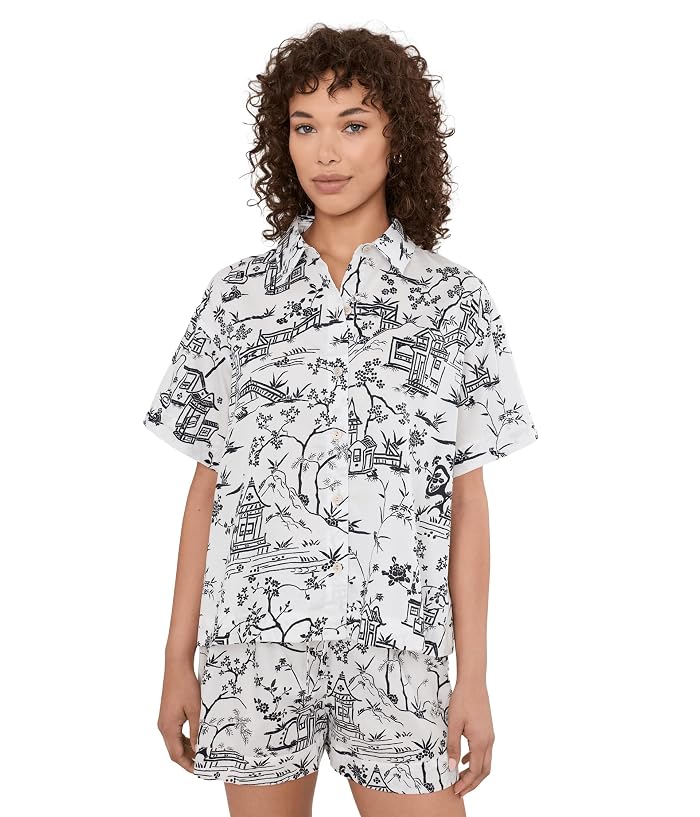 Natori Toile Cotton Sateen Short Pajama Set