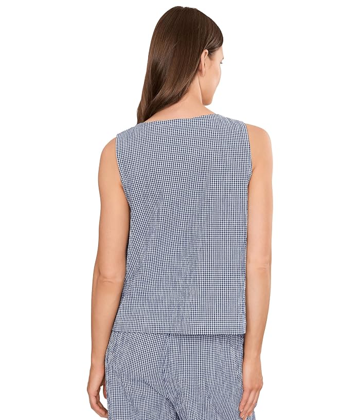 Eileen Fisher Organic Cotton Pucker Check Scoop Neck Vest - Image 4
