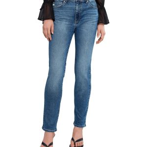 AG Jeans Mari Mid-Rise Slim Straight Jeans in Charmed