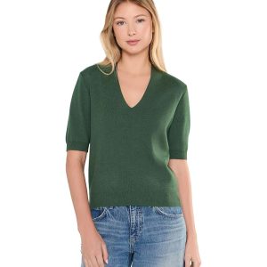 Lilla P V-Neck Elbow Sleeve Sweater