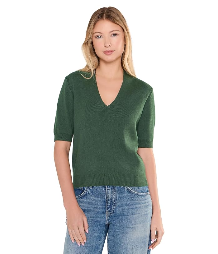 Lilla P V-Neck Elbow Sleeve Sweater