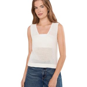 525 america Rosa V-Neck Pointelle Mesh Tank