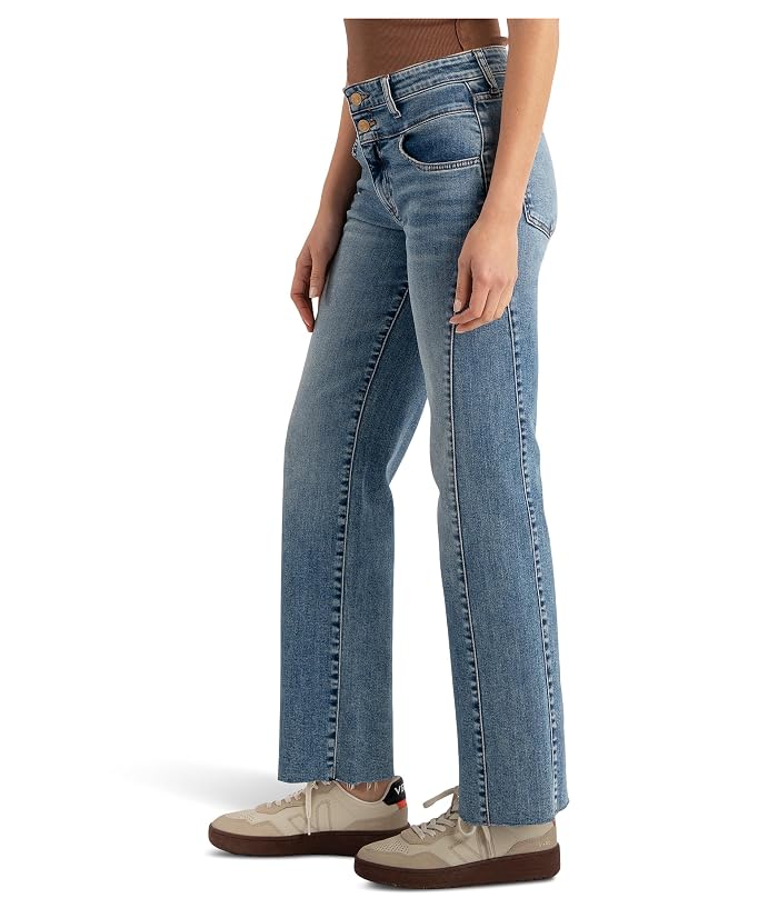 KUT from the Kloth Charlotte High-Rise Wide Leg Side Inset Raw Hem - Image 2