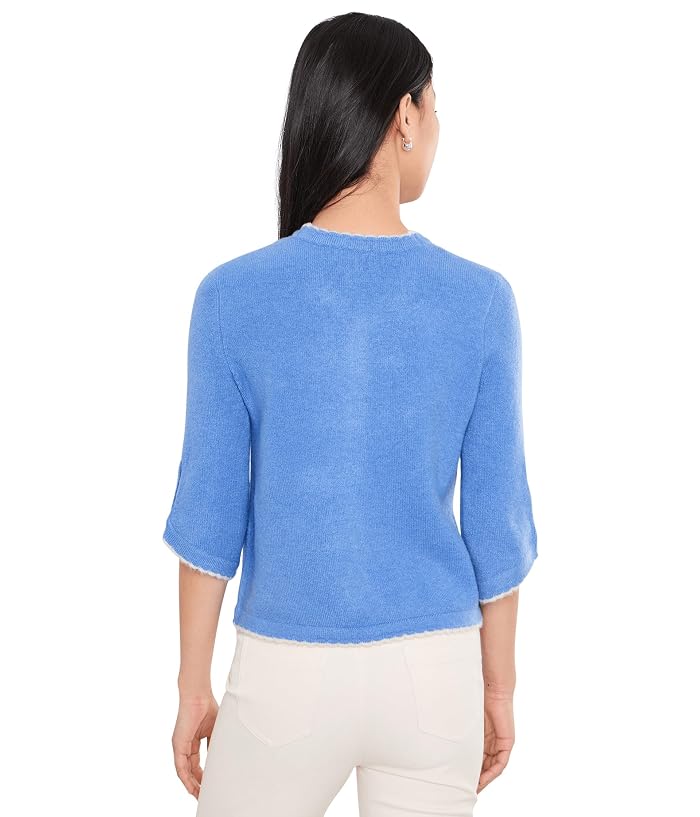 CeCe Contrast Scallop Trim Cardigan - Image 4