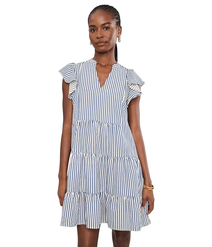 CeCe Tiered Ruffle Flutter Sleeve Dress