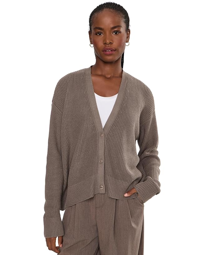 Eileen Fisher Peruvian Cotton Blend V-neck Cardigan