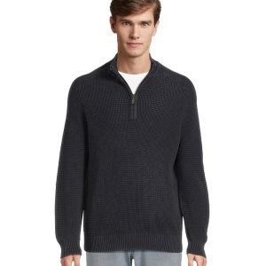 L.L.Bean Textured Washed Cotton Sweaters 1/4 zip
