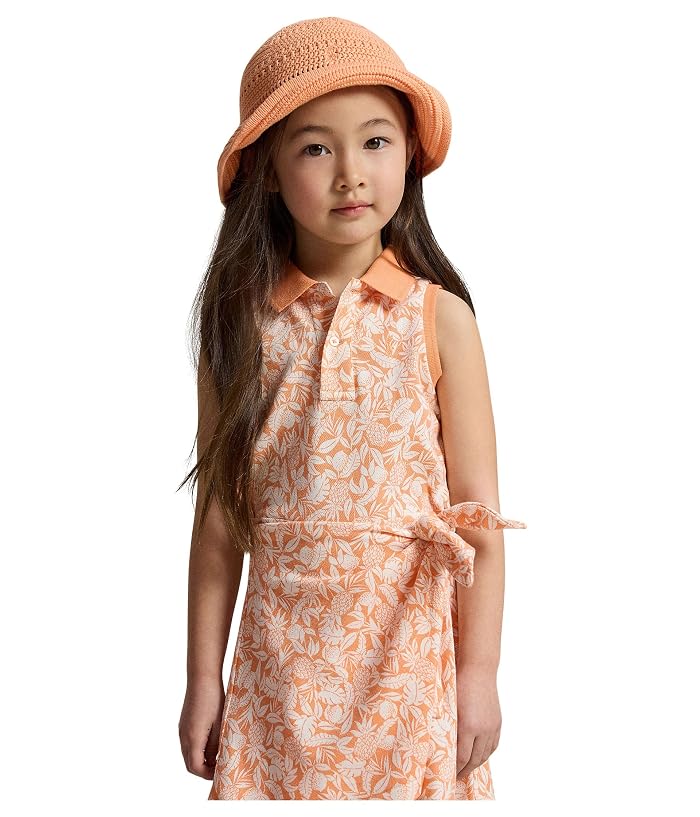 Polo Ralph Lauren Kids Pineapple Faux-Wrap Mesh Polo Dress (Toddler/Little Kid) - Image 4
