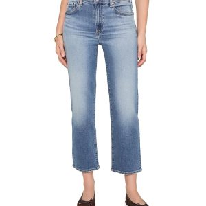 AG Jeans Brinley Mid-Rise Straight Crop in 15 Years Bouquet