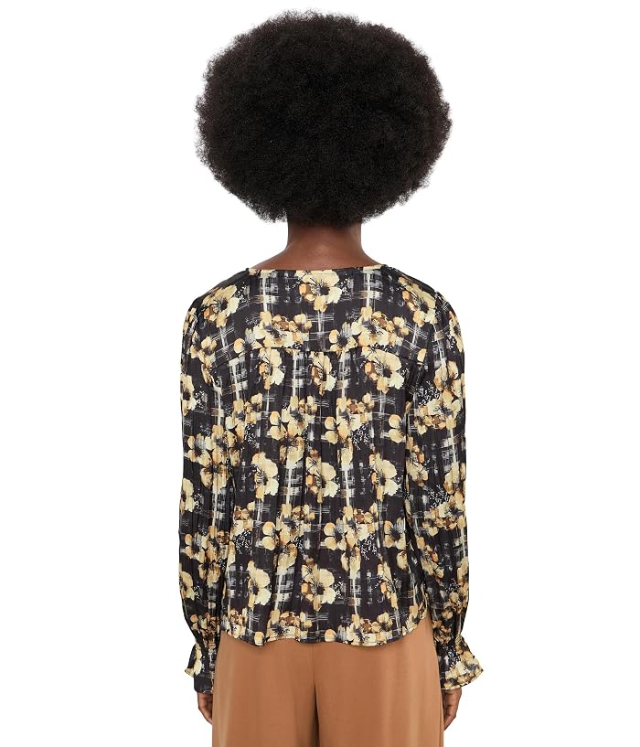 Liverpool Los Angeles Button Front Woven Top w/ Smocking - Image 4