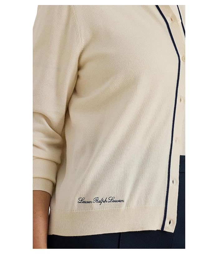 Lauren Ralph Lauren Two-Tone Cotton-Modal Cardigan - Image 4