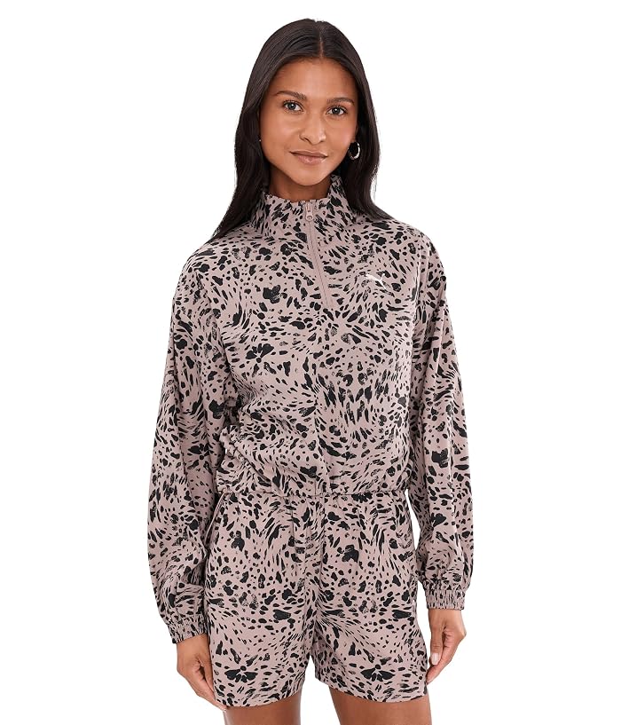 PUMA Essentials Graphics Animal Print Relaxed Woven Half-zip Jacket