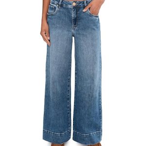 KUT from the Kloth Maya High-Rise Fab Ab Wide Legs Regular Hem in Amuse