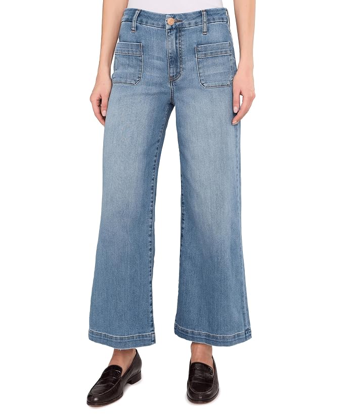 KUT from the Kloth Meg High Rise Fab Ab Wide Leg Raw Hem