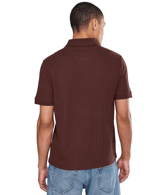 Vince Drop Needle Stripe Short Sleeve Polo - Image 4