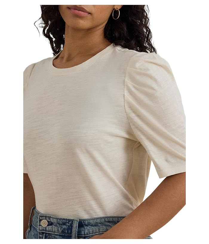 Lauren Ralph Lauren Slub Jersey Puff-Sleeve Top - Image 4