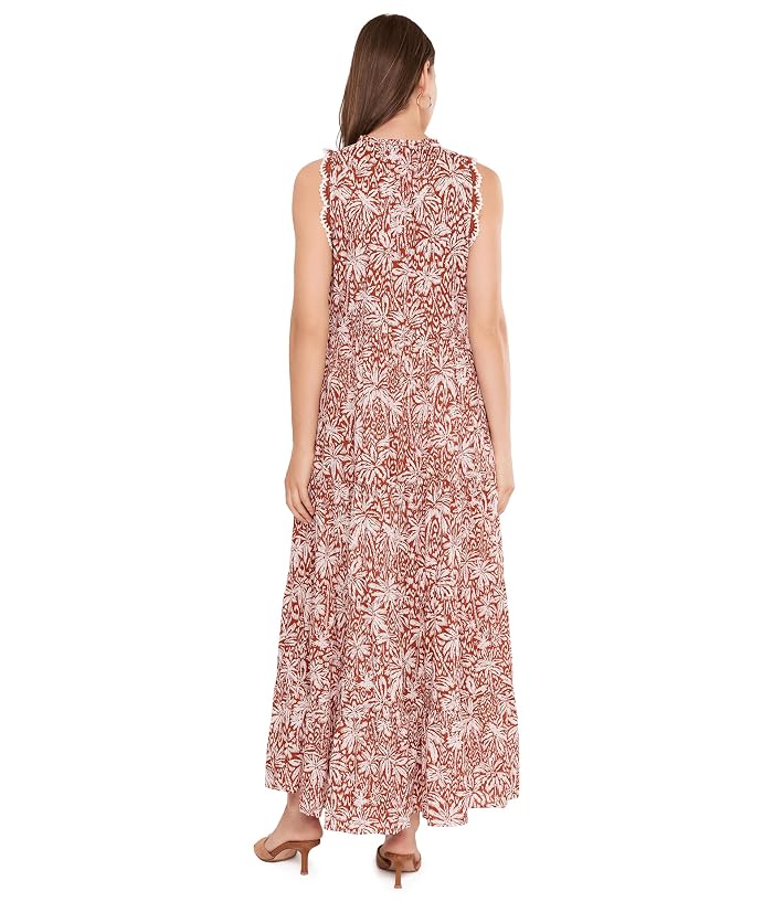 Vince Camuto Sleeveless Tiered Maxi with Combo Crochet Lace Trim - Image 4