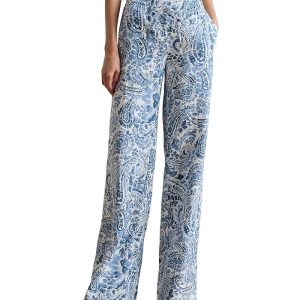 Lauren Ralph Lauren Paisley Linen Wide-Leg Pants