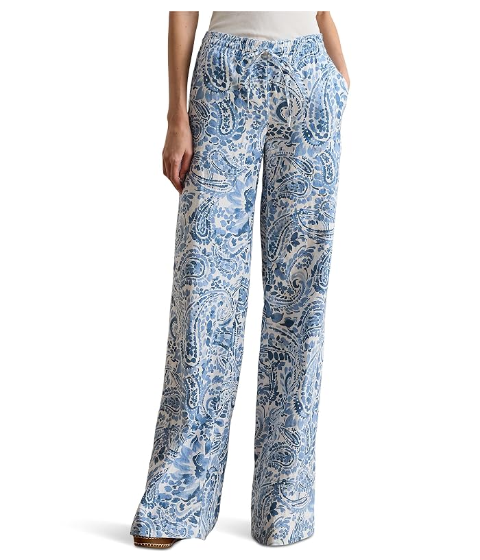 Lauren Ralph Lauren Paisley Linen Wide-Leg Pants