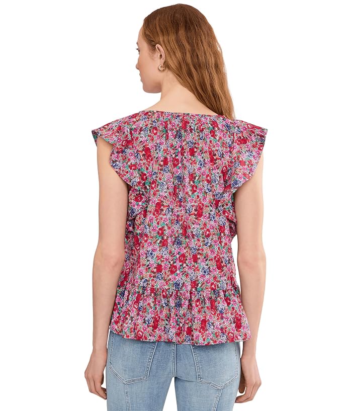 Liverpool Los Angeles Petite Flutter Sleeve Peplum Woven Top with Ties - Image 4
