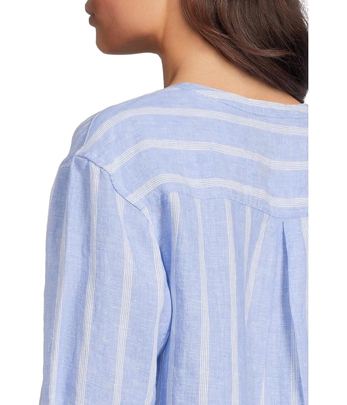 L.L.Bean Premium Washable Linen Shirt Split-Neck Stripe - Image 4