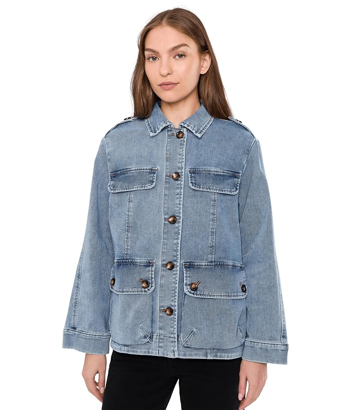 KUT from the Kloth Callista-Oversize Denim Jacket w/ Front Opening