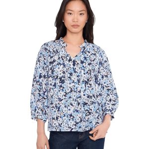Vince Camuto Raglan Peasant Split Neck Blouse
