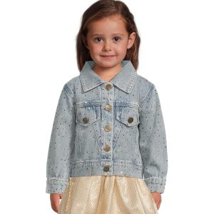 Lola and The Boys Rainbow Sparkle Denim Jacket (Toddler/Little Kid/Big Kid)