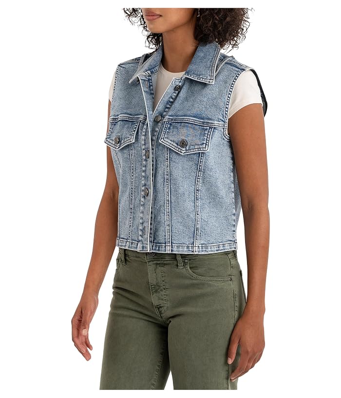 KUT from the Kloth Frankie- Button Front Vest With Flap - Image 2