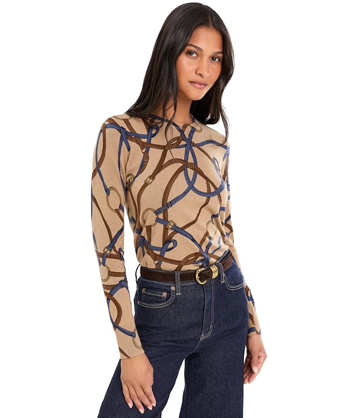 Lauren Ralph Lauren Belting-Print Cotton-Modal Sweater