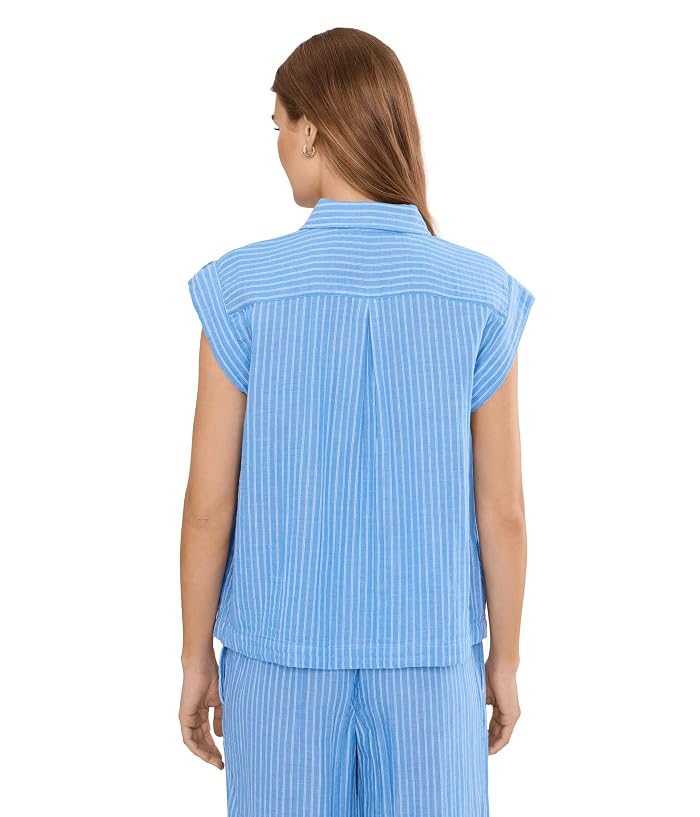 NIC+ZOE Petite Striped Gauze Resort Shirt - Image 4