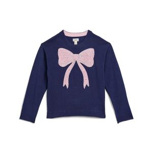 Hatley Kids Pink Bow Sequin Crew Neck Sweater (Toddler/Little Kid/Big Kid)