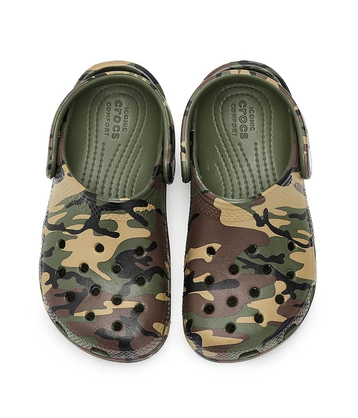 Crocs Kids Classic Camo Clogs (Toddler)