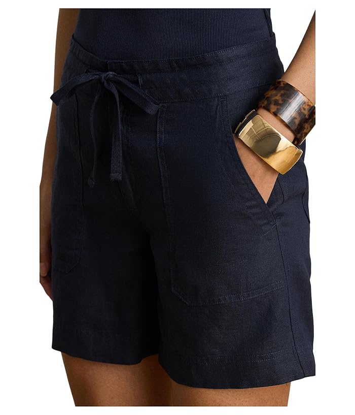 Lauren Ralph Lauren Linen Wide-Leg Drawcord Shorts - Image 4