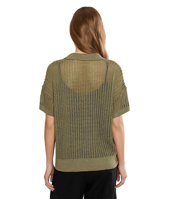 Lauren Ralph Lauren Petite Linen-Blend Mesh Short Sleeve Sweater - Image 4