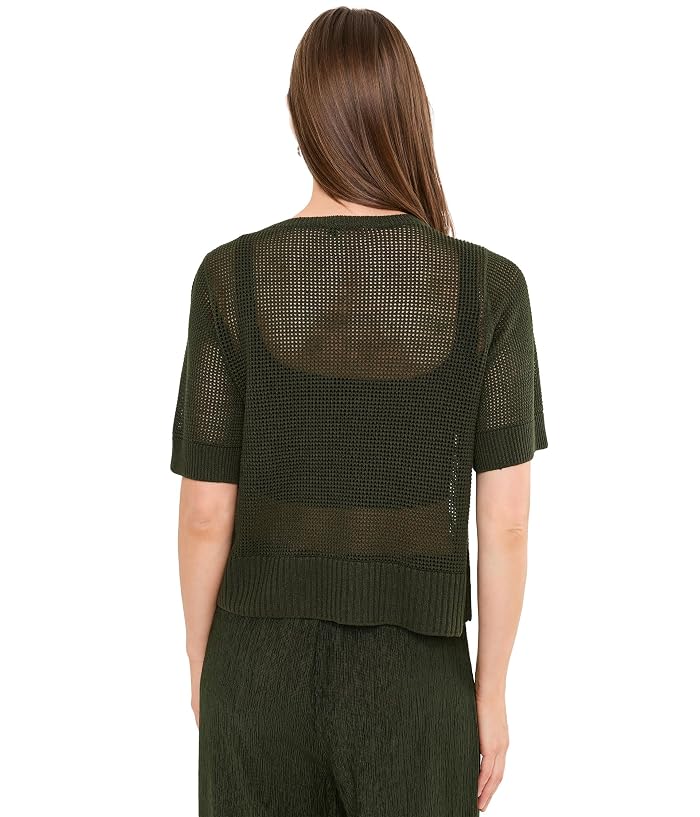 Eileen Fisher Organic Linen Cotton Round Neck Short Sleeve Sweater - Image 4