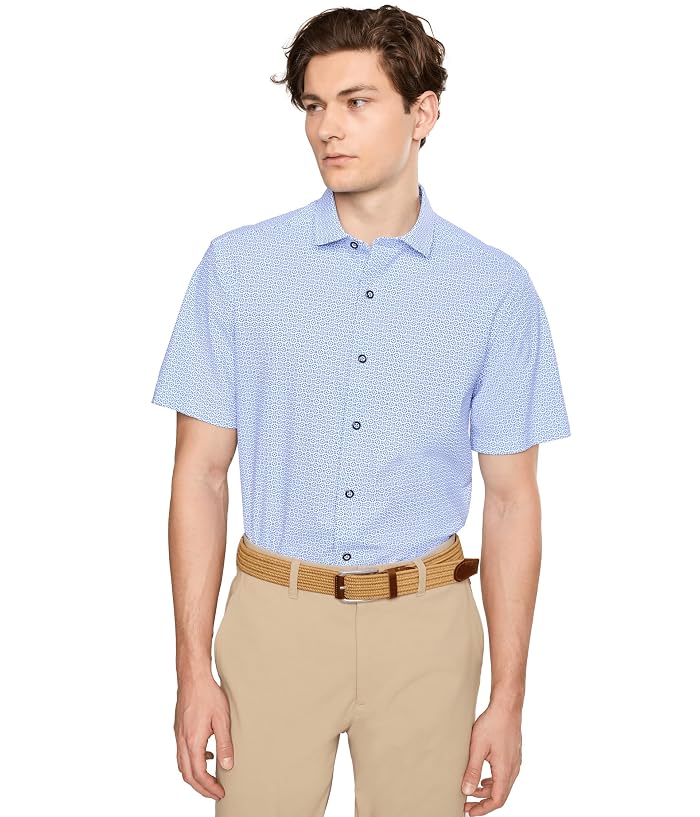 Johnston & Murphy XC+ Motion Short Sleeve Print Knit Shirt