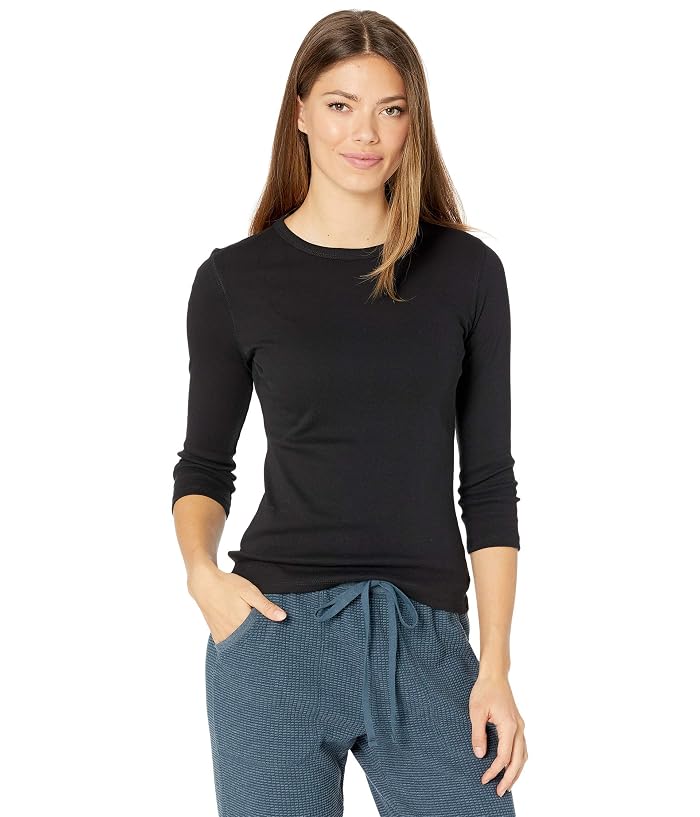 Lilla P 1x1 Rib 3/4 Sleeve Crewneck Tee