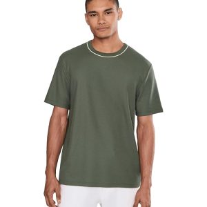 Vince Tipped Pima Pique Short Sleeve Crew