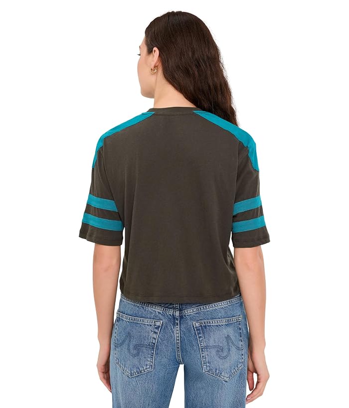 Junk Food Clothing NFL Miami Dolphins Bling Striped Crop Tee - Image 4