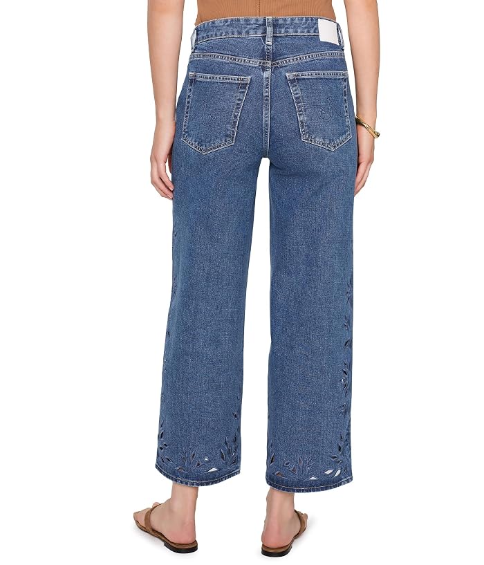 AG Jeans Saige Mid-Rise Wide Leg Crop in Malbec - Image 4