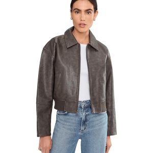 Levi's® Faux Leather Bomber With Laydown Collar