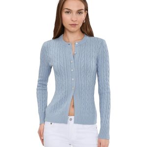 525 america Juliette Cable Split Hem Cardigan
