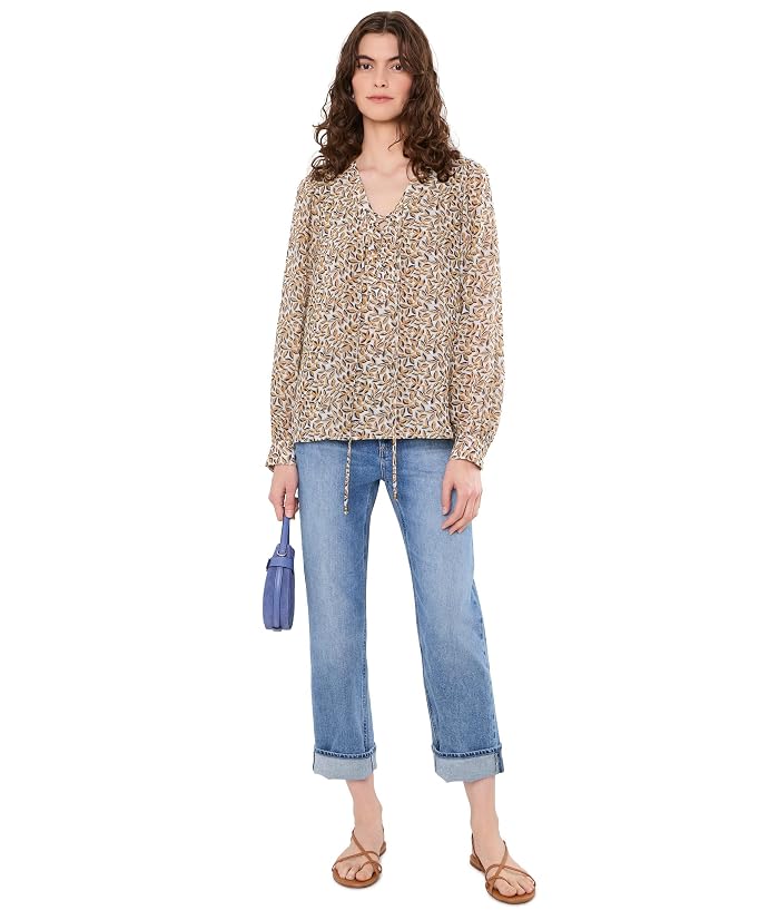 Liverpool Los Angeles Long Sleeve Lace-Up Front Woven Blouse - Image 2